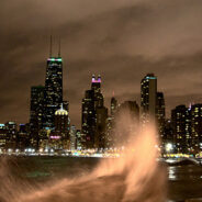 Rough water on Lake Michigan’s Chicago shore